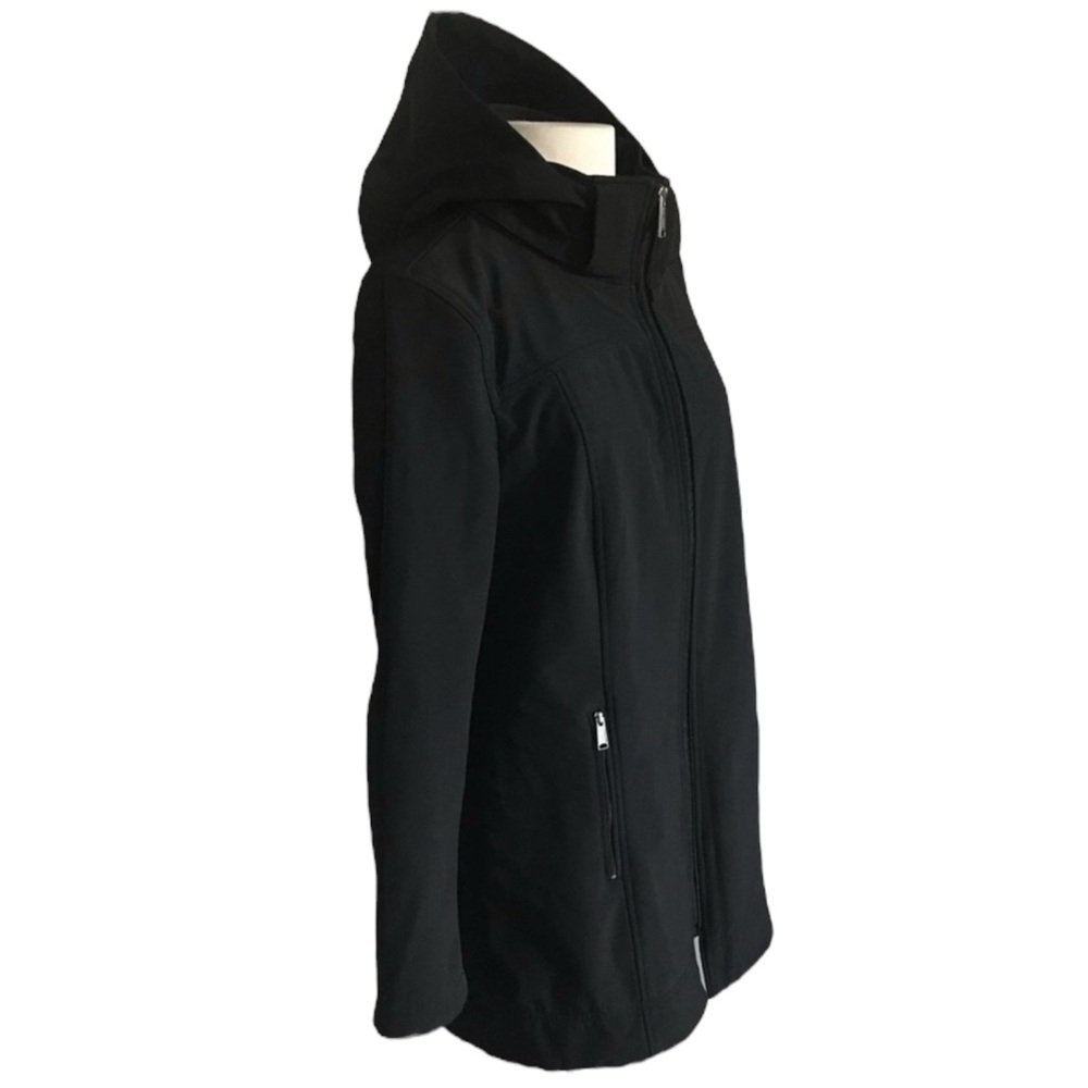 ANDREW MARC Waterproof Softshell Zip Front Trench Coat in Classic Black Size S - Picture 8 of 12